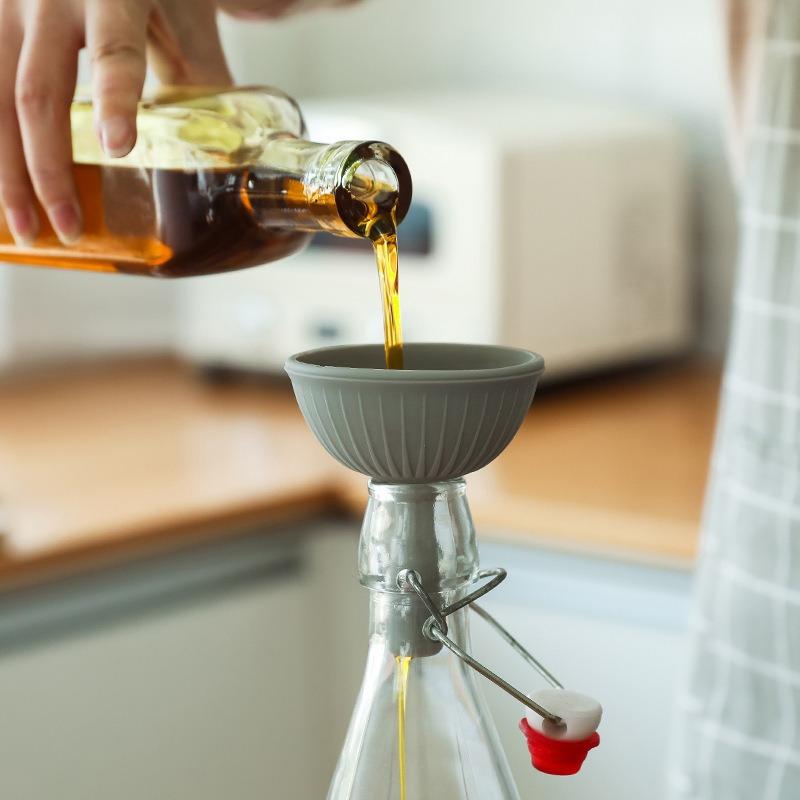 Houbový skládací silikonový trychtýř pro plnění lahví nebo nádob Lze mýt v myčce Módní kuchyňské náčiní