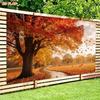2D Plane 1 Piece of Autumn Field Tree-lined Path Background Fabric. Suitable for Decoration Home Decoration.