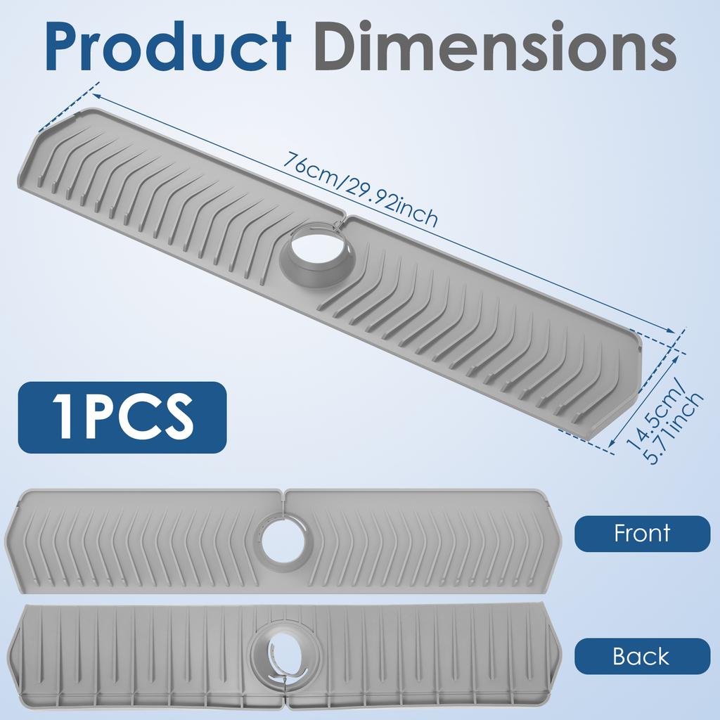 Kitchen Long Silicone Sink Faucet Mat Splash Guard Bathroom Absorbent Sink Splash Pad Countertop Protectors Mat Kitchen Gadgets