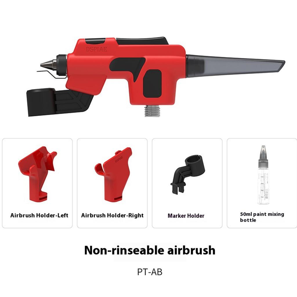 PT-AB Wash-Free Airbrush with Marker Rack No-Clean Airbrush No-Wash Airbrush Quick Paint Change Hobby DIY Craft Tools