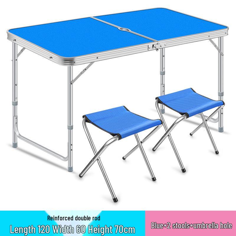 Portable Aluminum Alloy Folding Table and Chairs for Outdoor Camping, Night Market, and Leisure Activities