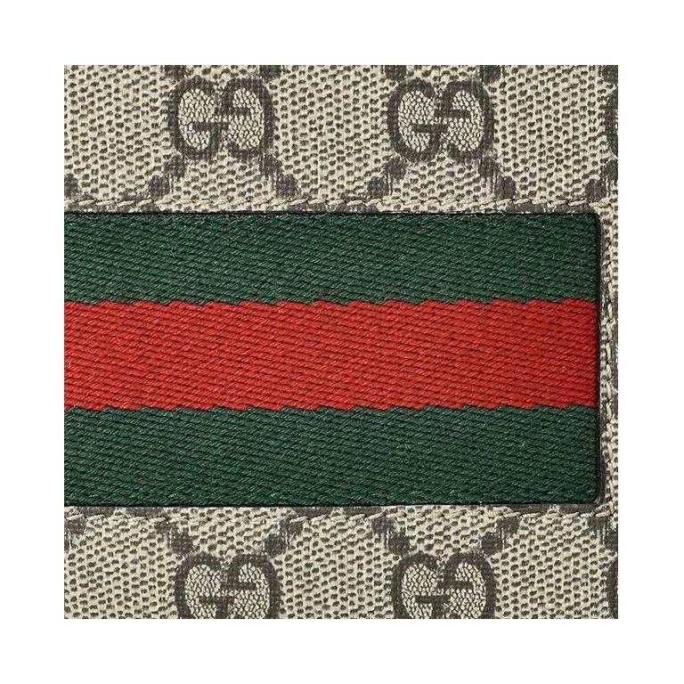Gucci GG Supreme Double Fold Stripe Fabric Wallet Unisex wallet Brown Multicolor 779849-KHN4N-9791