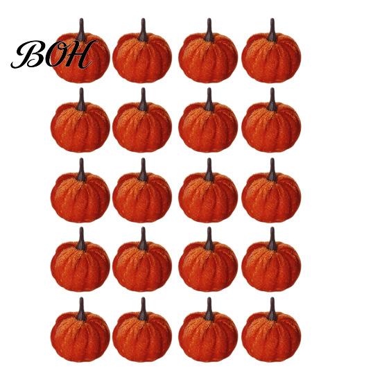 Modern Autumn Table Decor 20 PCS Velvet Pumpkin Decorative Ornaments, Multi-Color Artificial Fall Harvest Centerpieces for Mantel Shelf, Farmhouse
