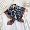 2026 New Paisley Navy Blue Cashew Flower Silk Scarf Women's Spring and Summer High-end Versatile Silk Pure Cotton Square Scarf Scarf