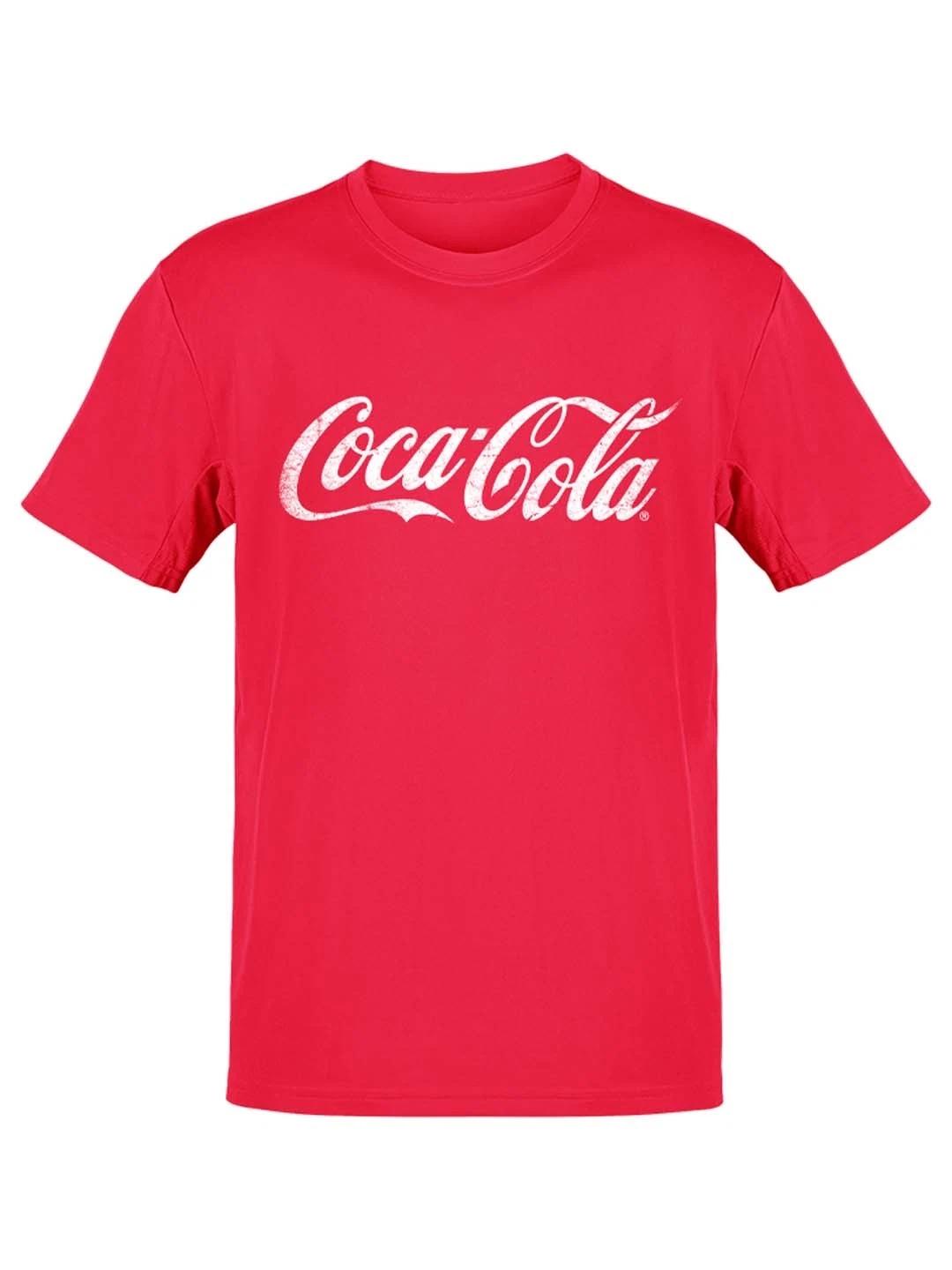 Coca-Cola Official Licensed Classic Logo Distressed Design Men s T-shirt M