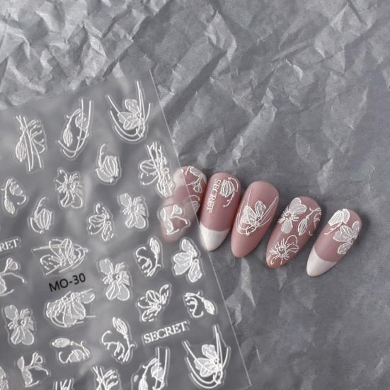 1 Sheet Beautiful Sufficient Quantity DIY Semi-transparent 3D Embossed Nail Sticker Salon Accessories Manicure