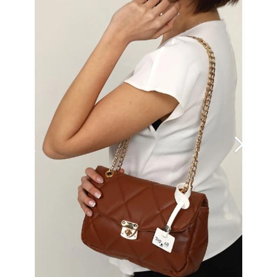 Tabafarben Damen Hand- und Schulter-Stepptasche