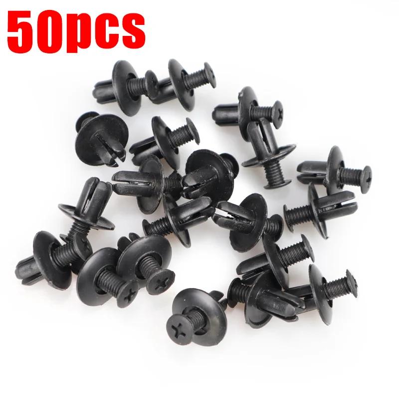 

100/50 8 мм отверстие дверные заклепки пластиковые зажимы крепежи черные автомобили подкладка крышки заклепки авто крепеж фиксатор нажимной штифт зажимы инструмент