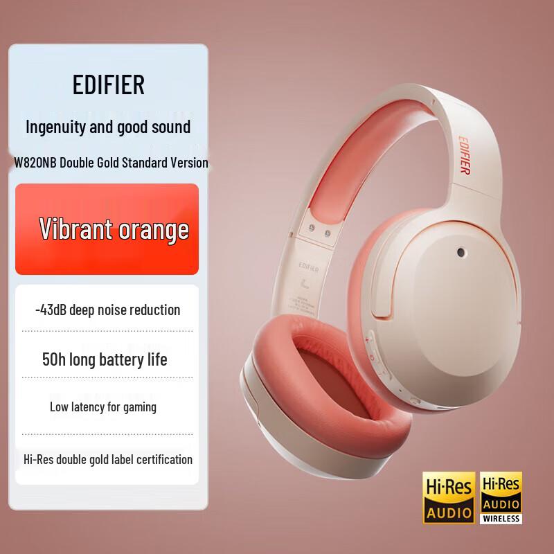 Edifier W820NB Dual Gold Label Edition Over-Ear Bluetooth ANC Headphones