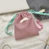 Cosmetic Bag Plaids Toiletry Bag Makeup Bag Lipstick Storage Pouch Drawstring Wash Bag Candy Bag for Women and Girls