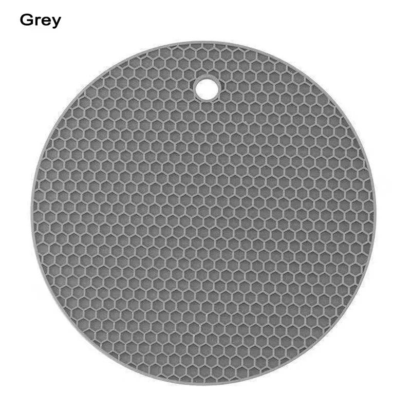Round Silicone Table Mat Extra Thick Placemat Open Cans Honeycomb Hot Pad Coffee Cup Coaster Creative Kitchen Pot Holder 17.5x17.5cm