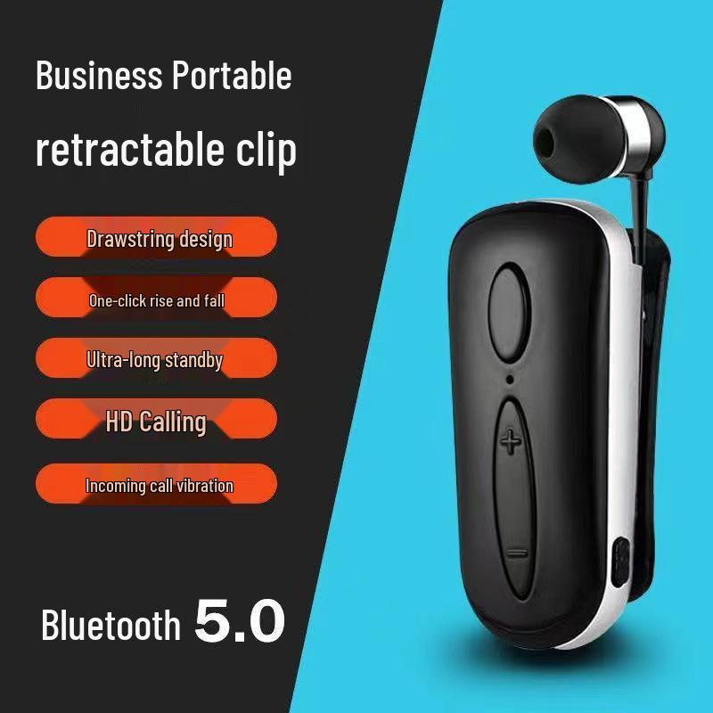 Model K36 Bluetooth Business Sports Headset with Retractable Cord and Call Vibration Alerts