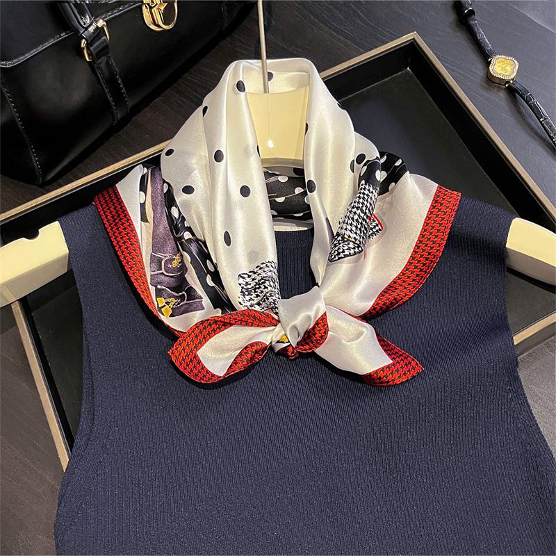 Luxury Shawl  100% Real Silk Square Scarf Women Designer Floral Print Neckerchief Female Hijab Bandana Headband