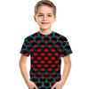 3d Honeycomb Hypnosis Tshirt Men Women Kids Colorful Print Short Sleeve Top Tee