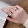 Heart Design Elegant Adjustable Copper Ring For Women With Stylish Colorful Stones Zirconia