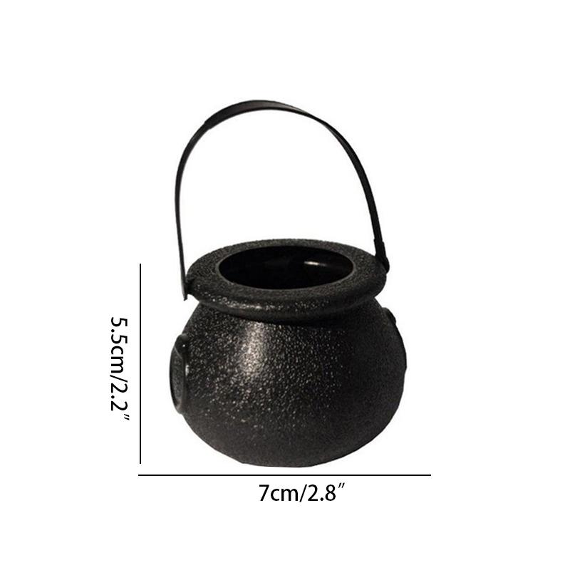 

6 шт реквизит ведьма скелет котел держатель банка мини Хэллоуин конфеты ведро горшки Кошелек или жизнь чёрный