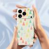 For iPhone 17 Pro Case Colorful Trees Pattern Printing Straight Edge TPU Phone Back Cover