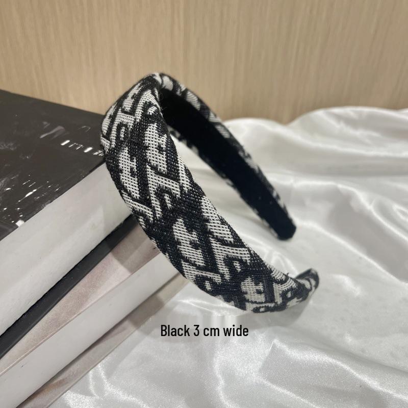 

Мода 2024 Клетчатая широкая повязка на голову и набор заколок для волос с цветами - Аксессуары для волос с эффектом похудения лица