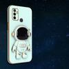 Plating Astronaut Bracket Phone Holder Case For Oppo A32 A53 A33 A5 A9 A8 2020 A72 A54 A55 A73 A83 Coque Soft Back Cover