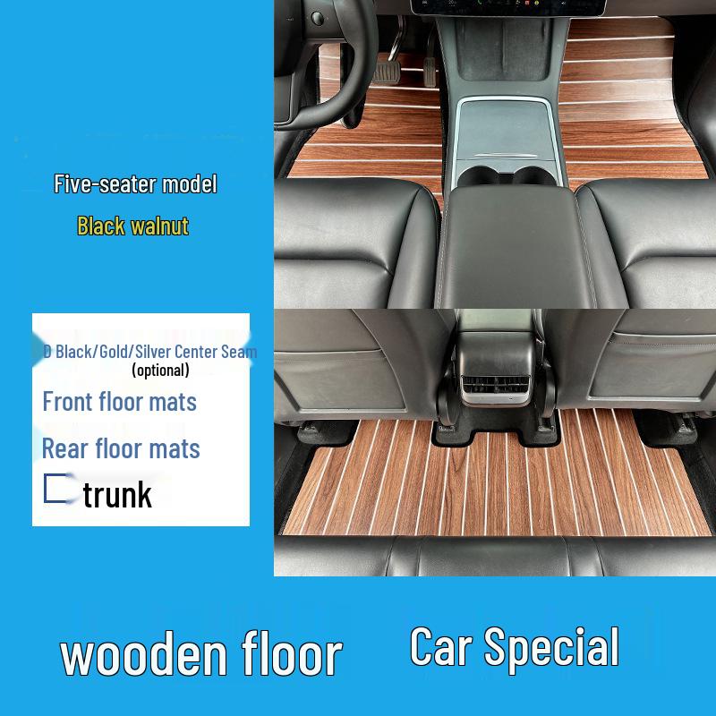 Solid Wood Floor Mats for Tesla Model S, X, Y, & 3 New Energy Cars