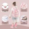 Girls' Raincoat with Backpack Slot, Enlarged, Soft, Waterproof, Full Body Coverage, Suitable for Older Students and Children