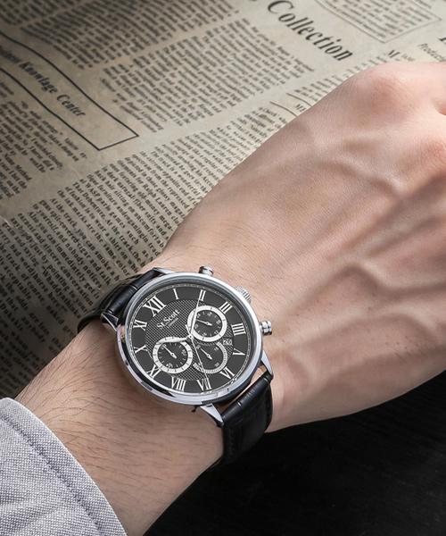 Seinteuseukoteuleondeon St3051L Osiris Chronograph Men'S Leather Watch 3 Models
