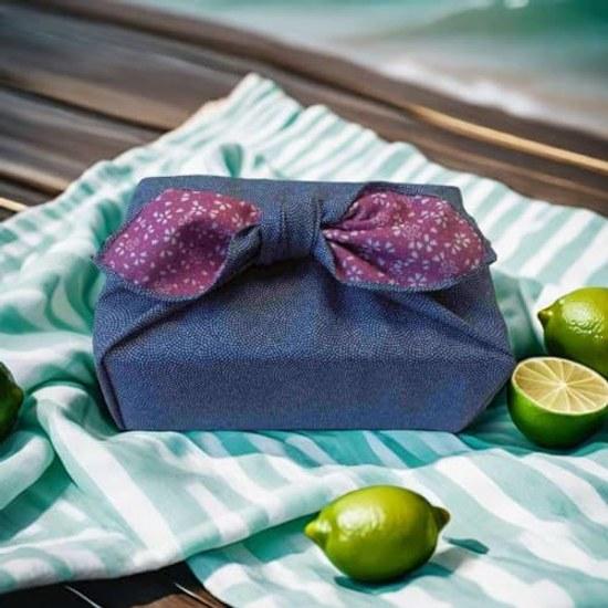 Furoshiki Reversible Samekomon Cherry Blossom Double-sided Dyeing Four-sided Sewing 70cm Two Widths Bento Wrapping Gift Bottle Kimono Practice Bag Eco