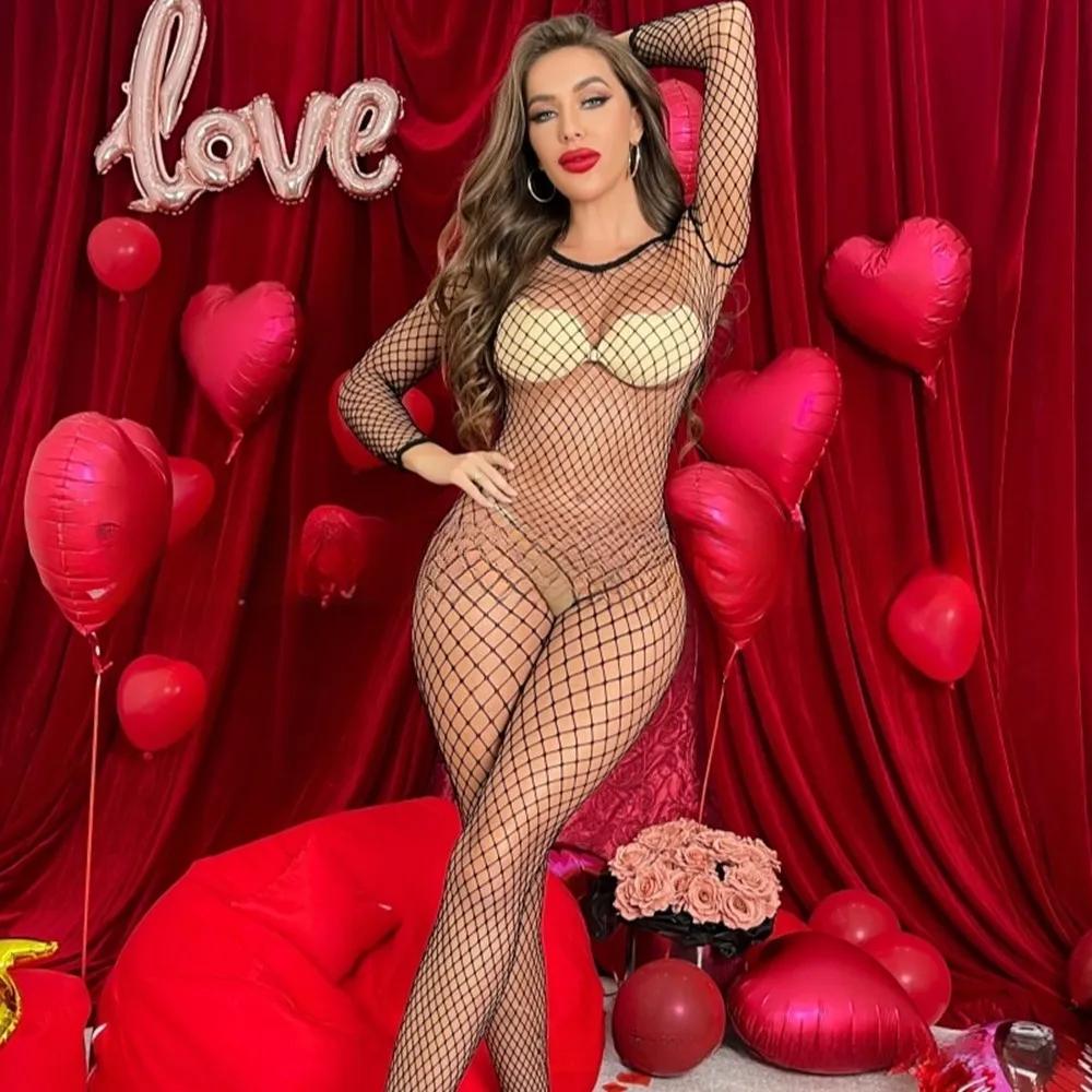 Fishnet Women's Sexy Mesh BodyStocking Fishnet Lingerie Bodysuits One Piece Jumpsuit Underwear Nightwear Sexy Lingerie