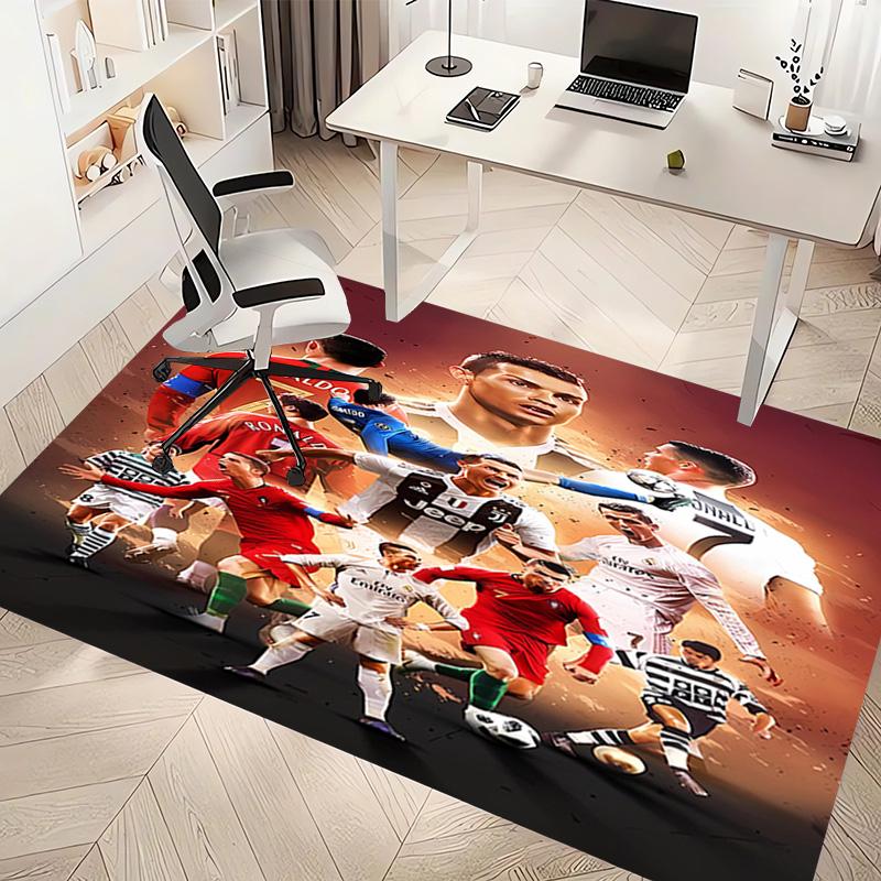 1pc Cristiano Ronaldo Print Area Rug - Soft, Washable Non-Slip Indoor Mat, Living Room, Home Office Decorative Rug,Office Decorative