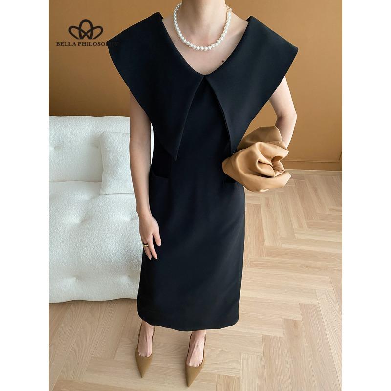 Designový styl Francouzské špičaté sako Rozparek v pase Dlouhé šaty Ležérní styl Šaty Dámské šaty