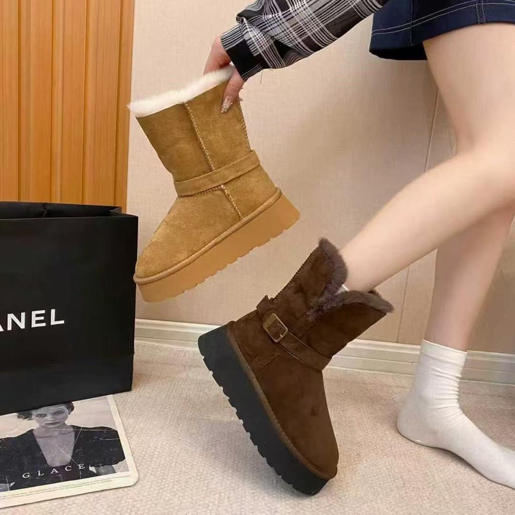 [Fanfna] Snow boots 2025 winter new thick-soled Northeast fluffy piled thickened warm and wear-resistant cotton boots