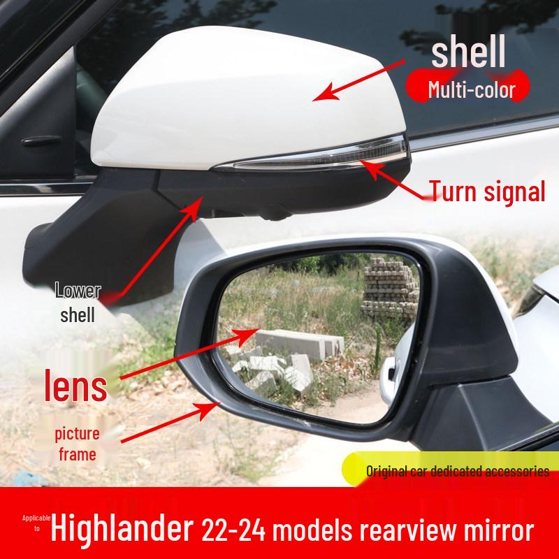 Toyota Highlander 22-24 Rearview Mirror Shell with Turn Signal Reflective Frame