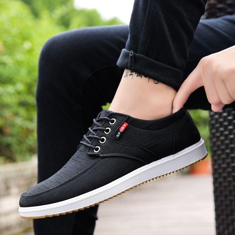 Podzim jaro ležérní prodyšné plátěné boty protiskluzové trendy pracovní Běh Sportovní pánské boty