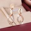 Elegant Female White Round Flower Zircon Stone Hoop Earrings Gold Color Unique Gift Party Wedding For Women