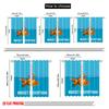 2pcs 2D Flat Printing Drapes Goldfish Shark Fin Mindset 100% Polyester Without Electricity Party Decorations for Entryway Room