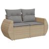 VidaXL Salon de Jardin avec Coussins 9 pcs, Canapés de Terrasse, Ensemble de Meubles de Patio, Mobilier d'Extérieur, Beige 3221838
