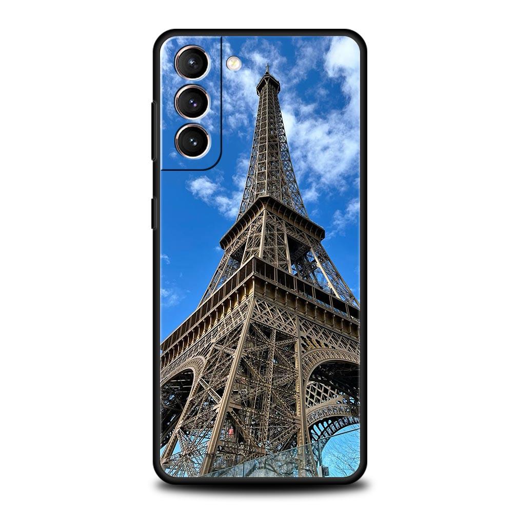 Red Umbrella Eiffel Tower Phone Case For Samsung Galaxy S25 Edge S24 S23 S22 S20 Ultra S21 FE 5G S10 Plus Soft TPU Cover