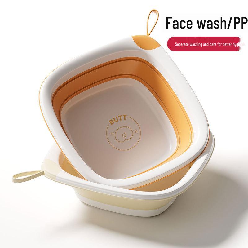 Foldable Silicone Washbasin for Kids and Dorms - Portable and Hangable