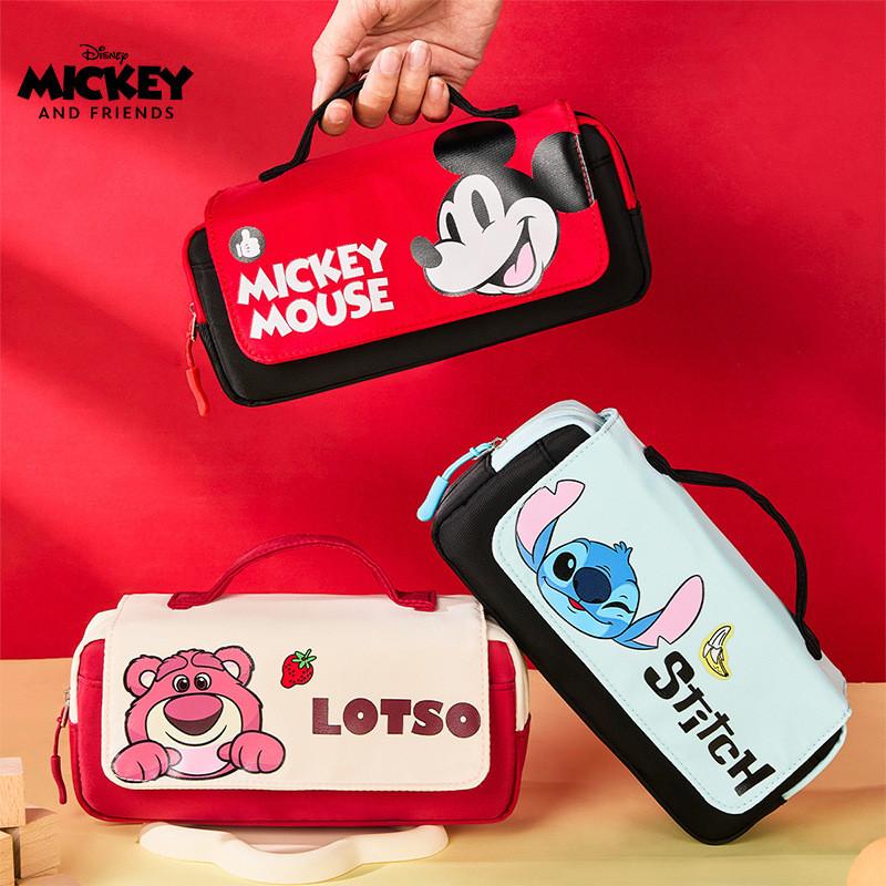Mickey Mouse Large Capacity Double Layer Pencil Case With Cartoon Design For Kids And Students