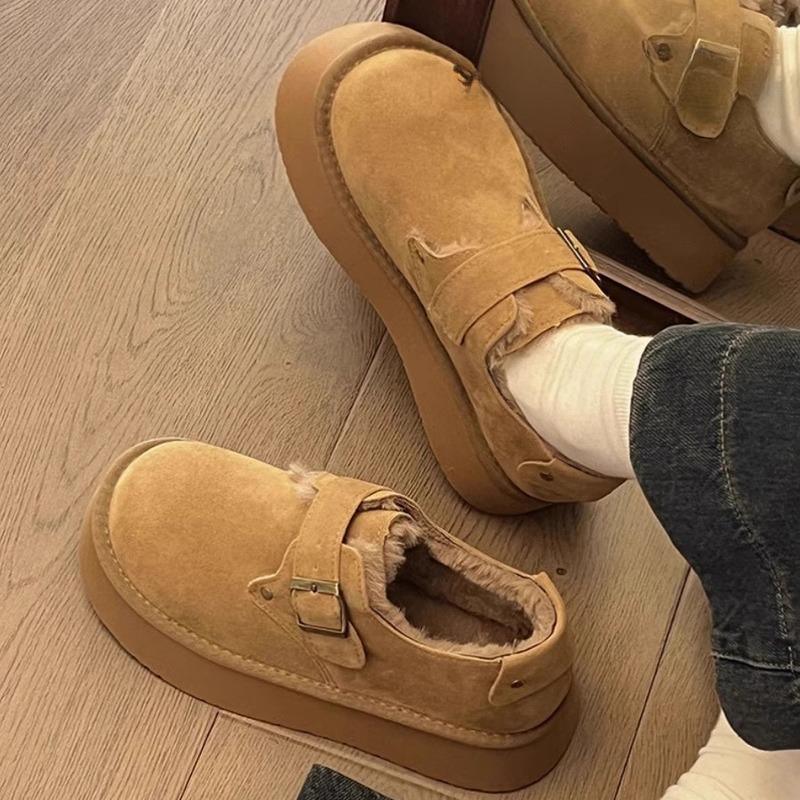Thick-soled Fleece Women's 2 Winter New Short Tube Fleece Thickened Warm and Non-slip Cotton Shoes