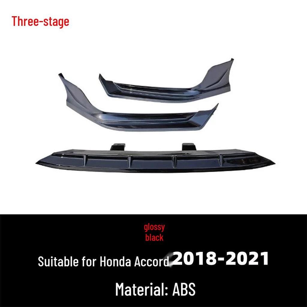 Compatible with 2018-2021 Tenth Gen Accord: Front Lip Modified Bumper 3-Piece Body Kit.