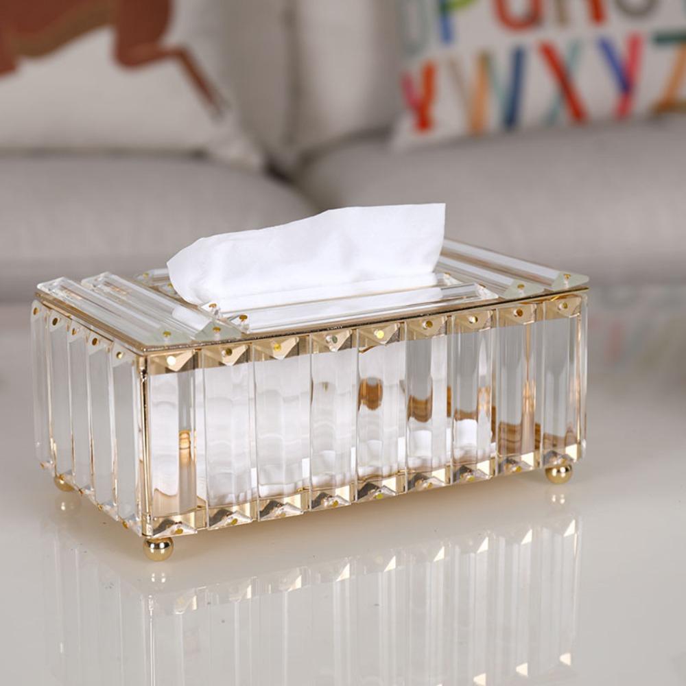 

Metal Decoration Luxury Tissue Box Rectangular Napkin Holder Toilet Paper Case Home Decor Style C
