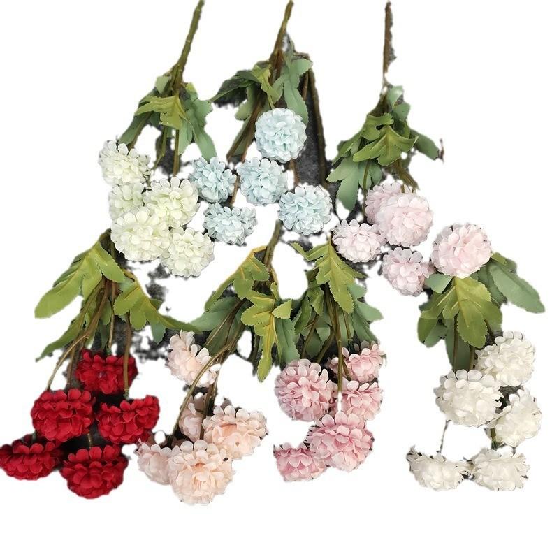 Morifolium Dendranthema Artificial 5 Heads Wedding Photography Props Home Decor