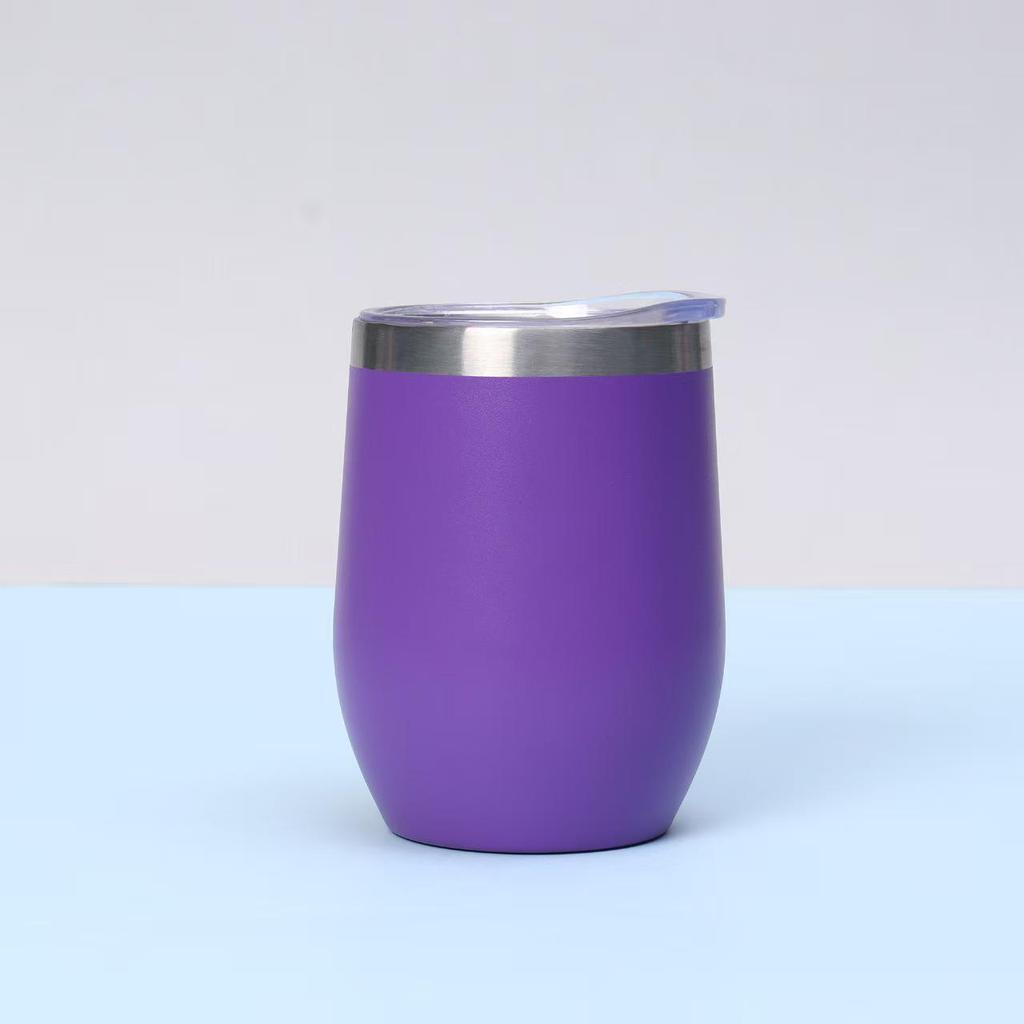 12oz U-Shaped Eggshell Stainless Steel Thermos Cup, Double-Layer Vacuum Insulated