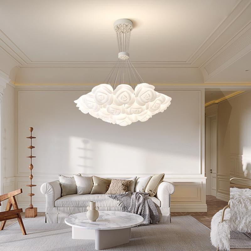 Rose Pendant Light Luxurious Romantic Warm French Cream Style Living Room Light Creative Art Designer Bedroom Dining Room Light
