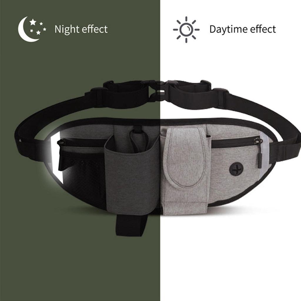 Dog Walking Bag Multifunctional Adjustable Dog Treat Waist Bag with Treat Pouch Poop Bag Holder Phone Pockets