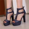 Fashion Summer Sexy T-Strap Sandals For Women Platforms Super High Heels Wedding Office Sandals Shoes Woman Zipper Gladiator Sandals