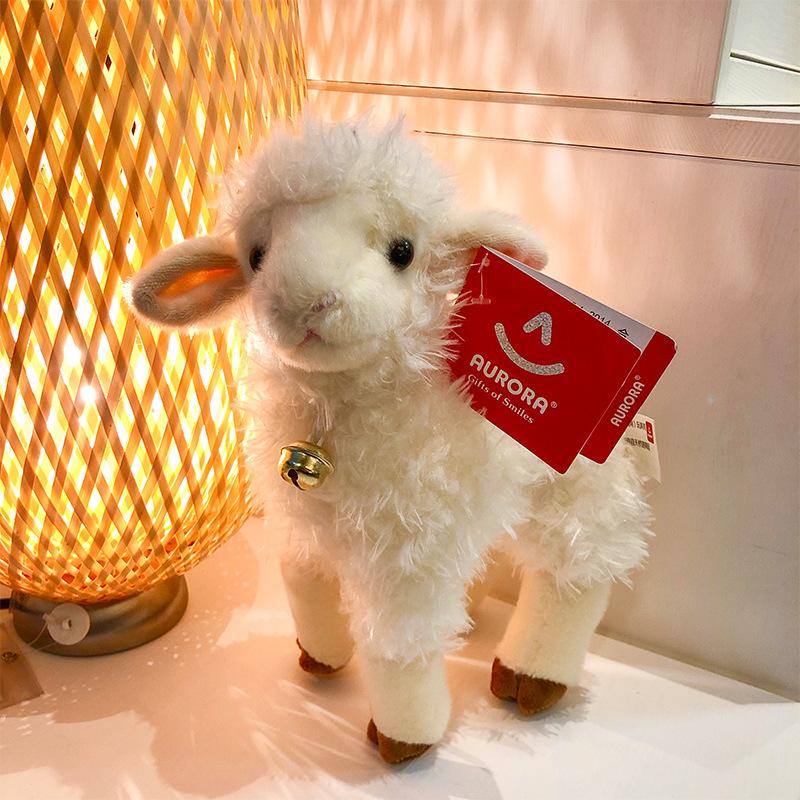 Simulation Kawaii Cute Animal Sheep Plush Toy Lamb Doll Cute Bell Alpaca Toy High Quality Toy