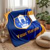 Sheffield Wednesday FC Custom Name Text Flannel Blanket Soccer Logo Personalized Fleece Throw Blanket Special Gift For Sofa Bedroom Home