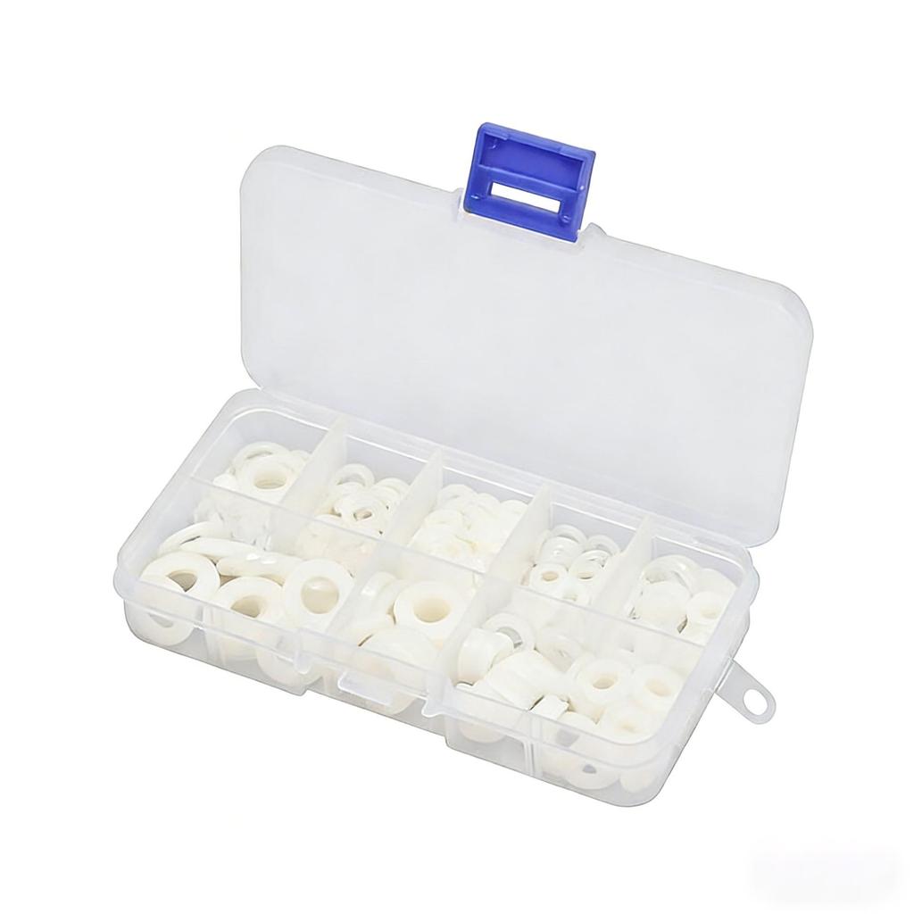 500PCS Boxed Nylon High Temp Insulation Flat Plastic Washers